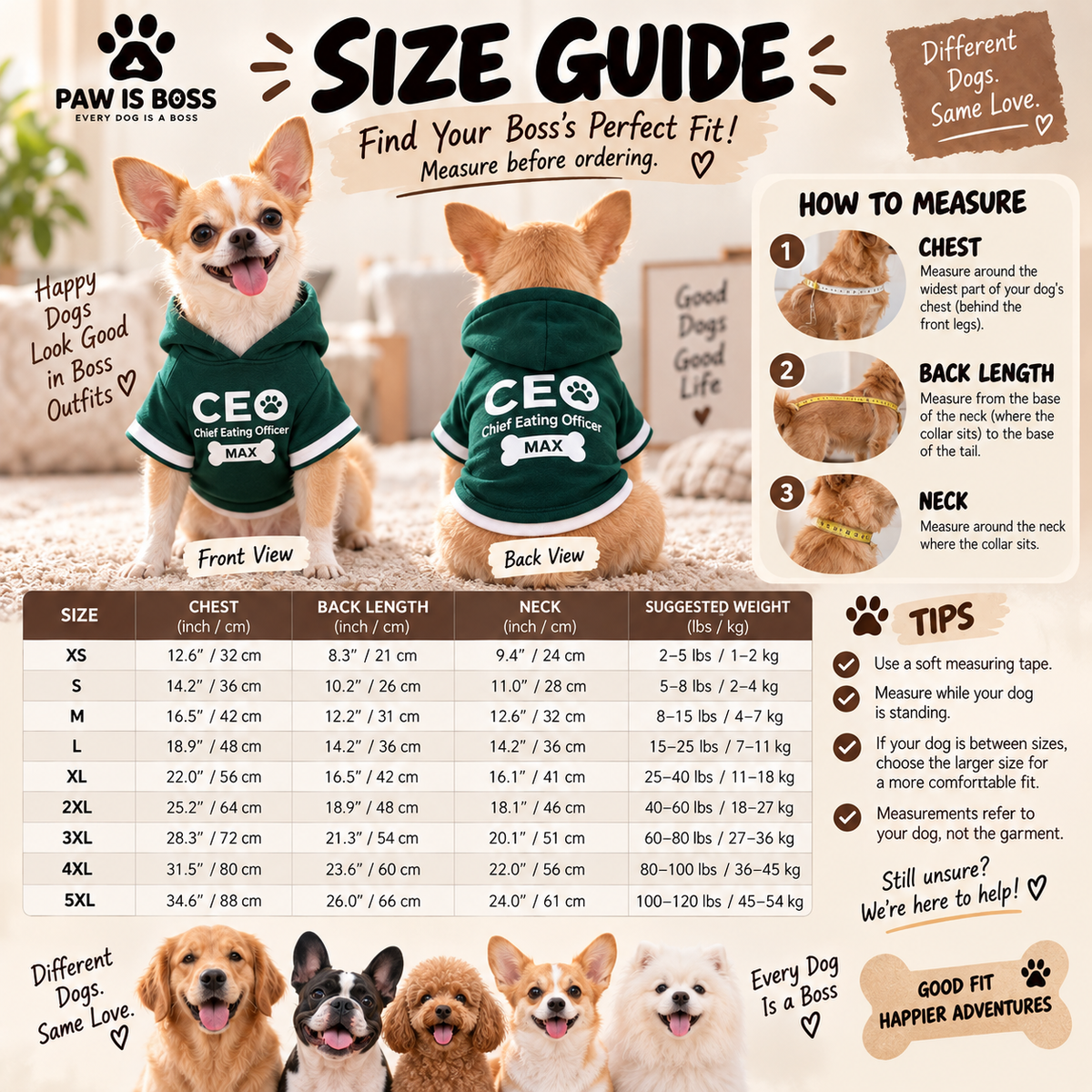 Personalized Dog Boss T-Shirt – Choose Their Official Job Title