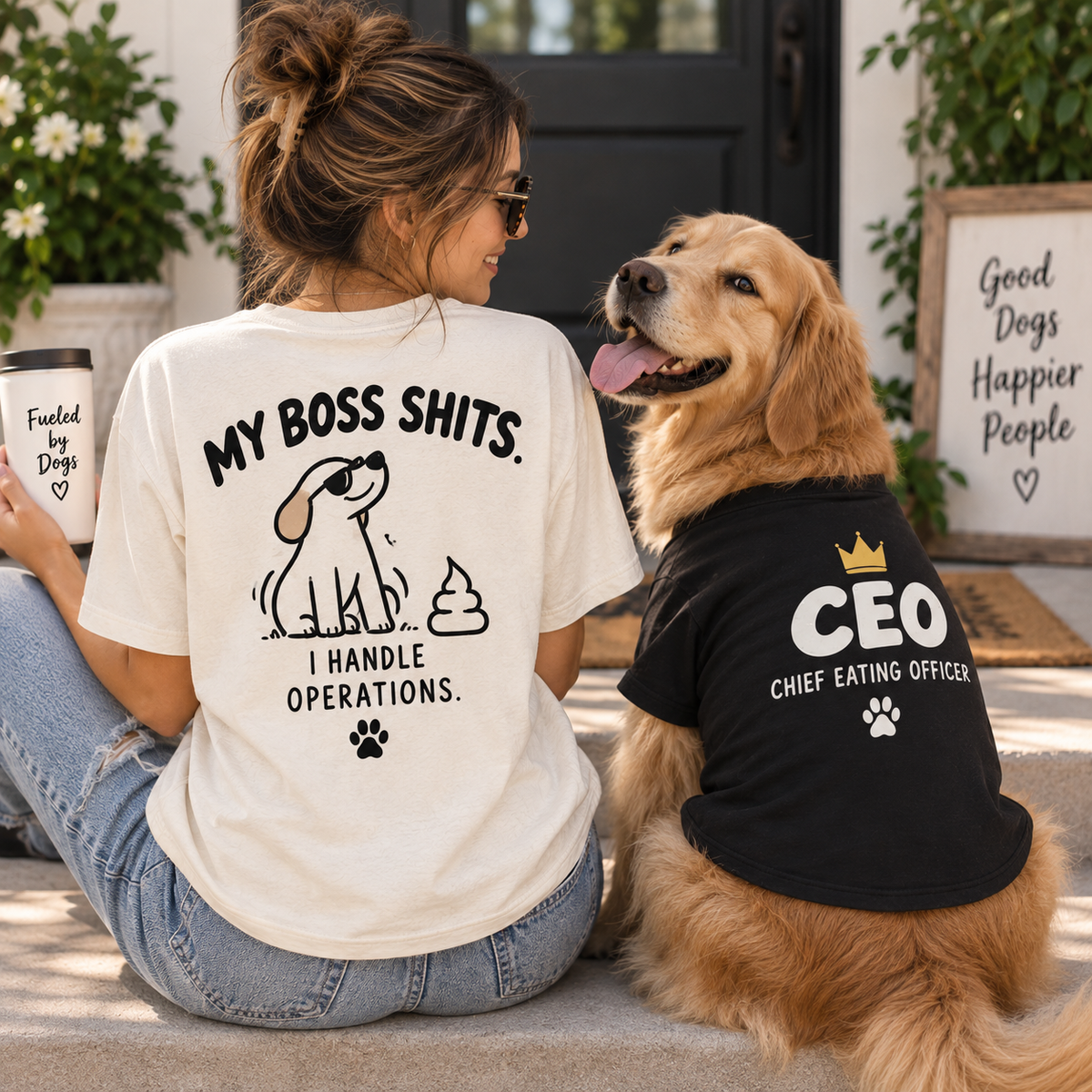 My Boss Shits, I Handle Operations T-Shirt – Funny Dog Mom Shirt, Dog Lover Gift