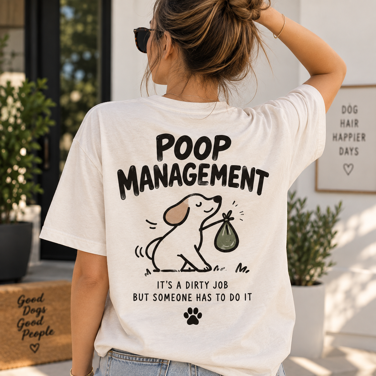 Poop Management Dog's Staff T-Shirt – Funny Dog Mom Shirt, Dog Lover Gift, Pet Parent Tee