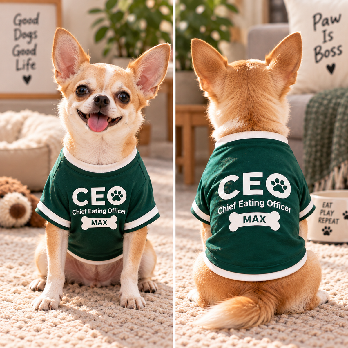 Personalized Dog Boss T-Shirt – Choose Their Official Job Title