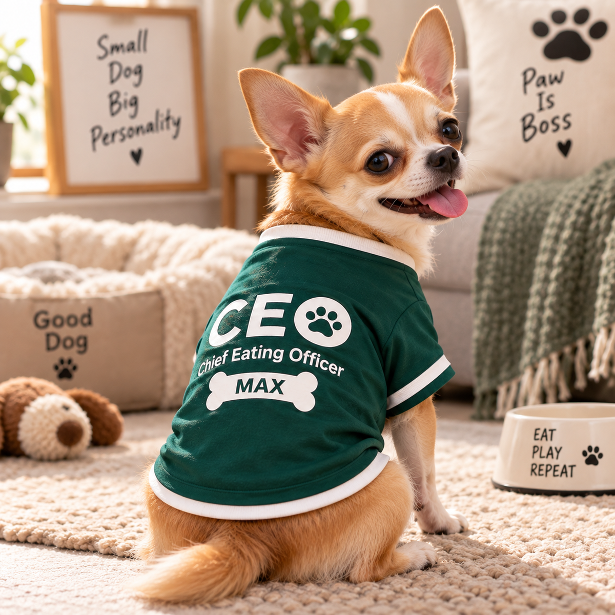 Personalized Dog Boss T-Shirt – Choose Their Official Job Title